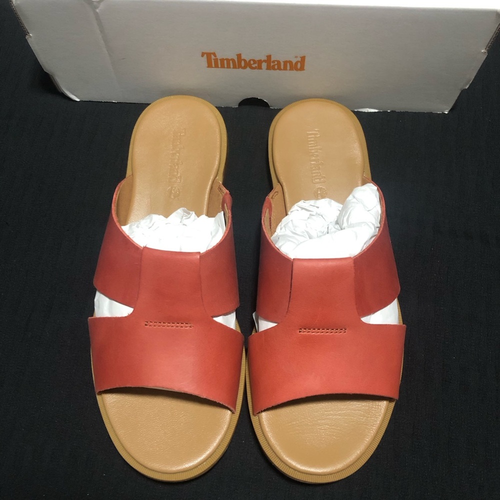 Timberland Women’s Calista Bay Slide Sandal, Size 8.5, O45M9D A7W, Medium Red J